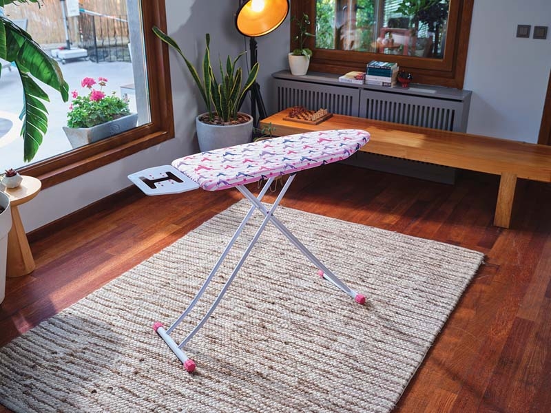 Cycle Home Ironing Board -Metal Color Silver -Black/Orange - 38x95cm