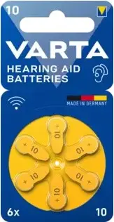 VARTA Hearing Aid Batteries 10 BLI 6