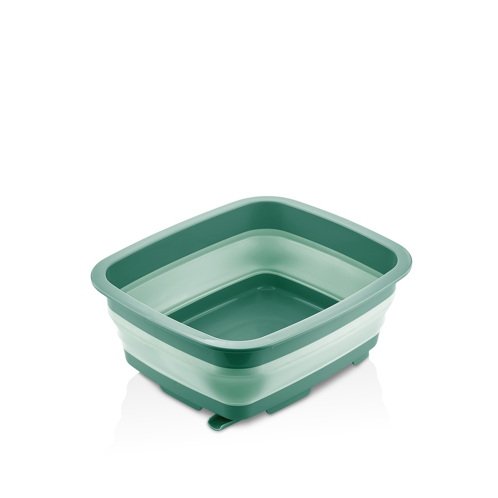 COLLAPSIBLE TUB WITH STOPPER - GREEN