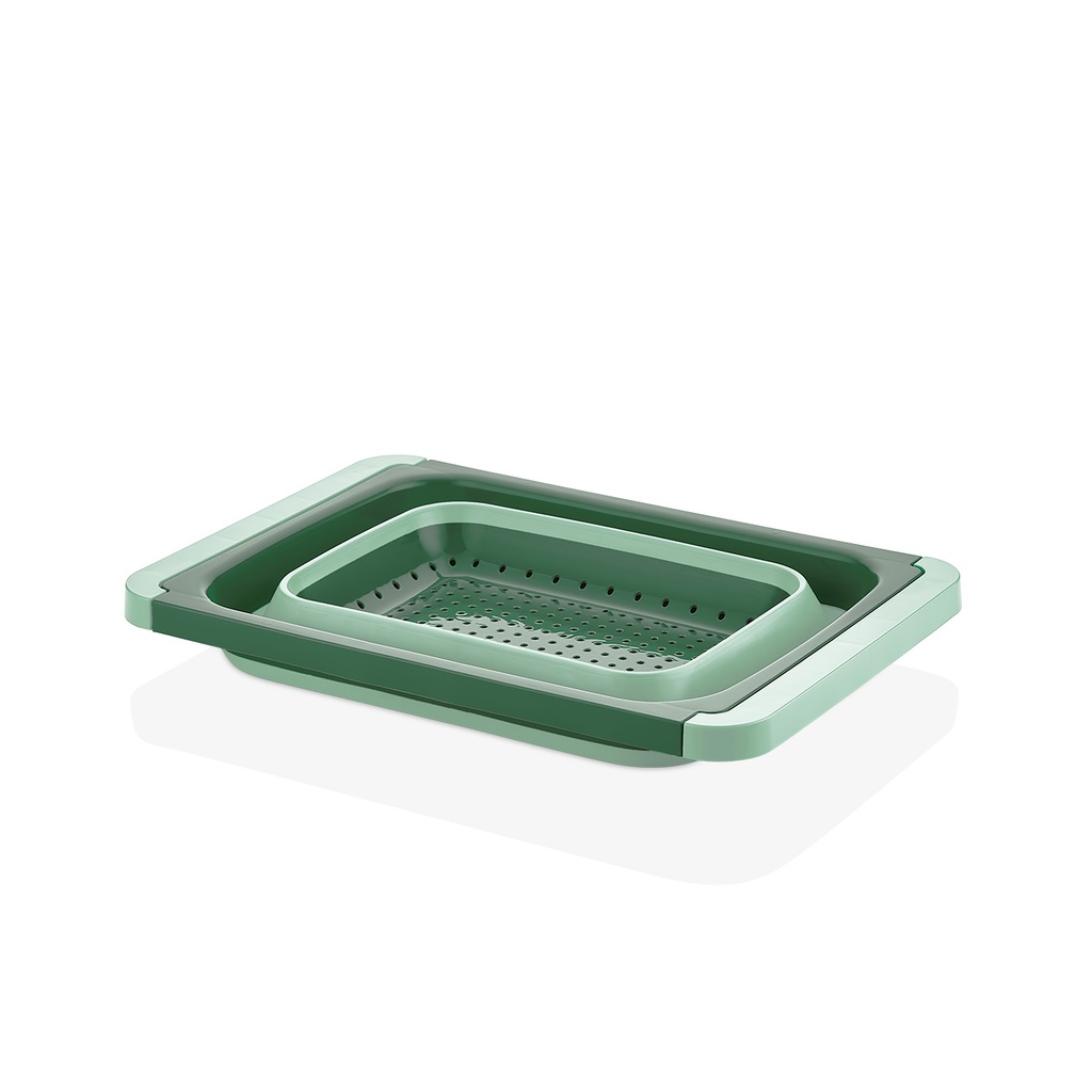 RECTANGULAR COLLAPSIBLE STRAINER- GREEN