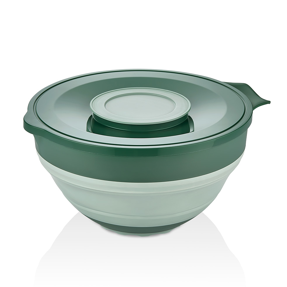 2IN1 COLLAPSIBLE MIXER BOWL W LID - GREEN