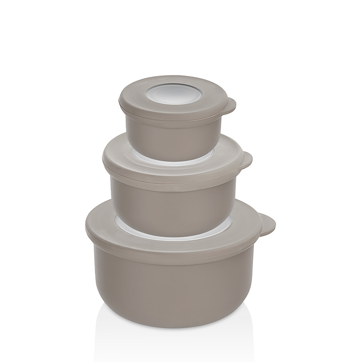 QLIFE BOWL WITH LID SET - Biege