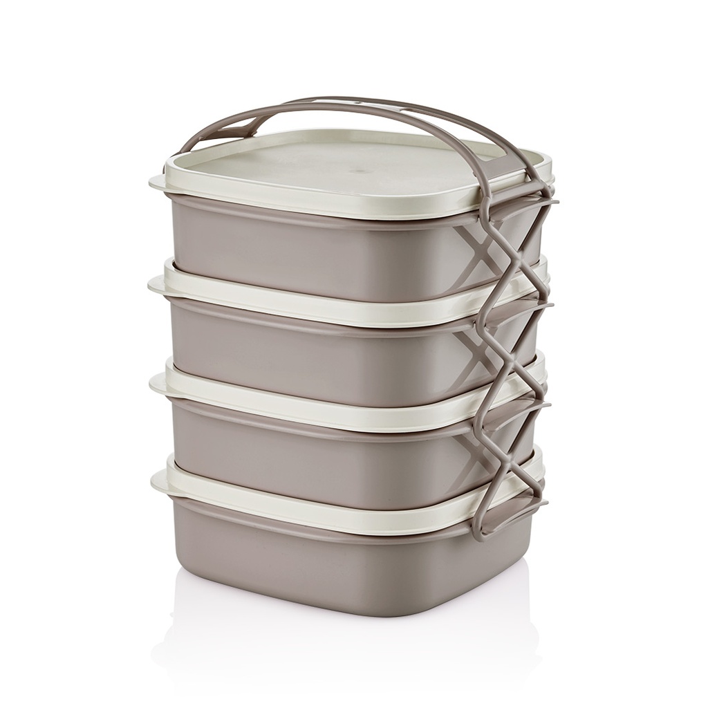 TETRA LUNCH BOXES (4 PCS) - Biege