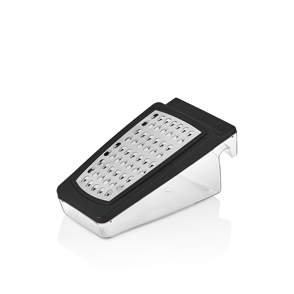 Prizma Double Bladed Grater With Container - BLACK